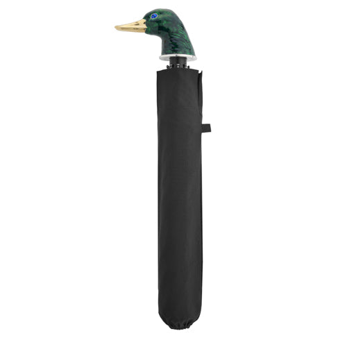 deakin & francis Small Black Umbrella With Enamel Duck Head Handle