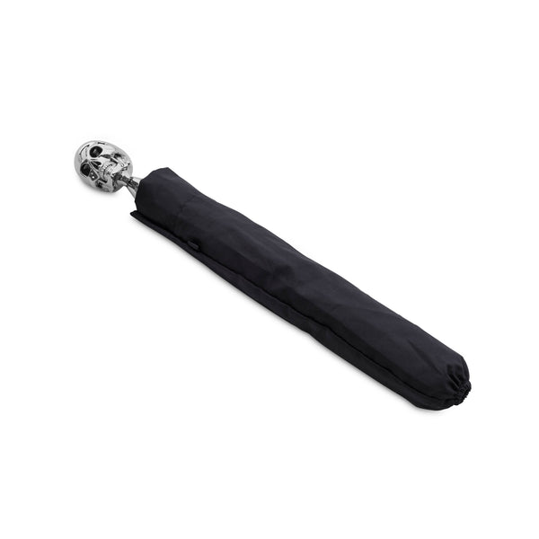 Deakin & Francis Small Black Umbrella With Skull Head Handle