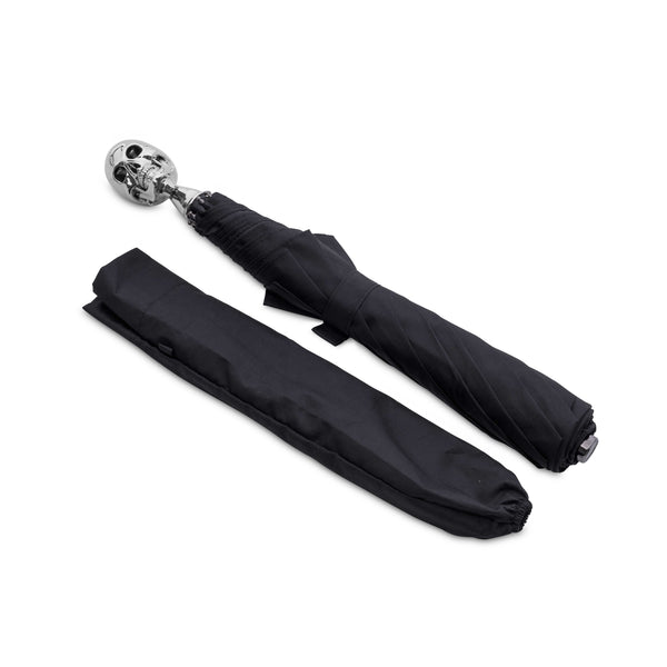 deakin & francis Small Black Umbrella with Skull Head Handle