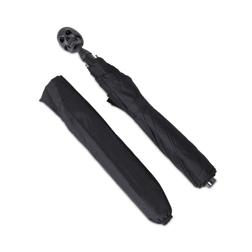 Deakin & Francis Small Umbrella With Skull Head Handle In Matte Black
