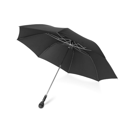Deakin & Francis Small Umbrella With Skull Head Handle In Matte Black