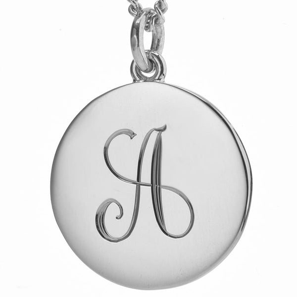 Deakin & Francis Sterling Silver 15mm Disc Pendant With Chain