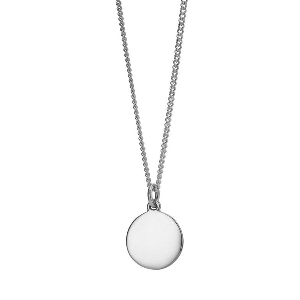 deakin & francis Sterling Silver 15mm Disc Pendant with Chain