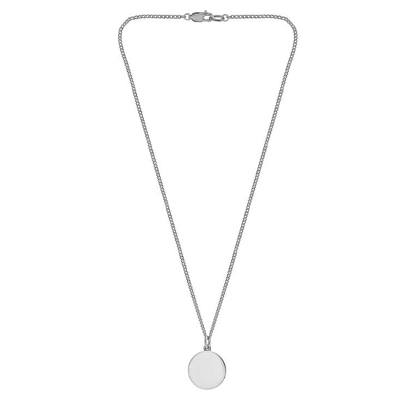 Deakin & Francis Sterling Silver 18mm Disc Pendant With Chain