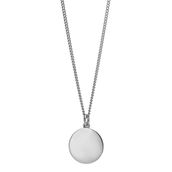 Deakin & Francis Sterling Silver 18mm Disc Pendant With Chain