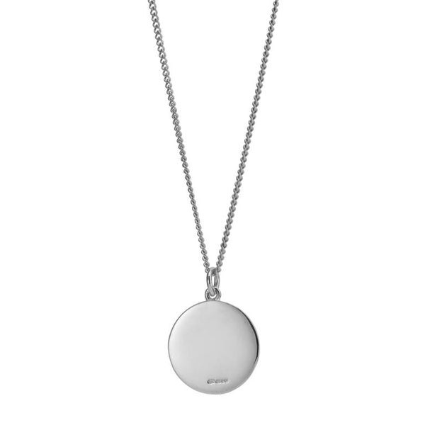Deakin & Francis Sterling Silver 20mm Disc Pendant With Chain