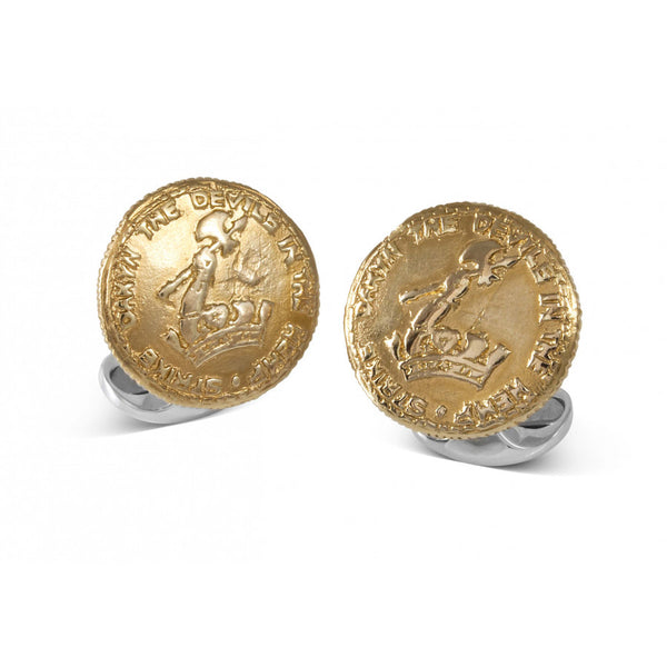 deakin & francis Sterling Silver 230 Coin Cufflinks - D&F Crest
