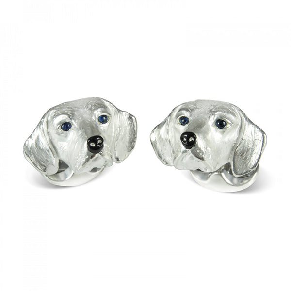 deakin & francis Sterling Silver Beagle Dog Cufflinks