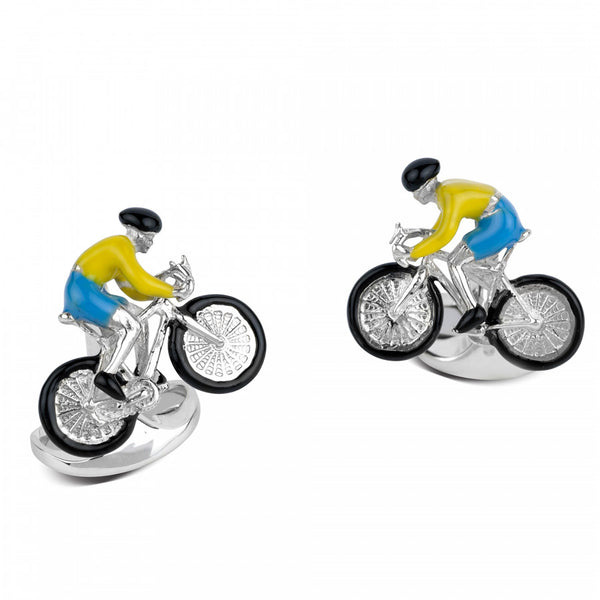 deakin & francis Sterling Silver Bike & Rider Cufflinks