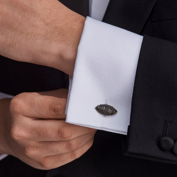 Deakin & Francis Sterling Silver Black Spinel Cufflinks