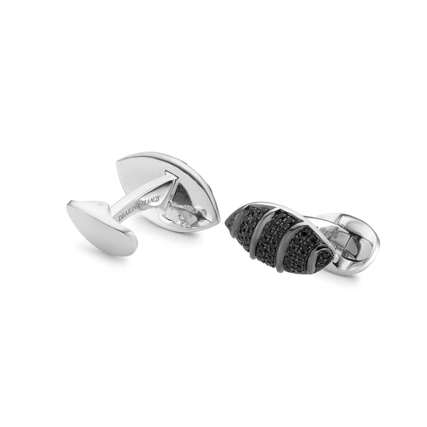 Deakin & Francis Sterling Silver Black Spinel Cufflinks