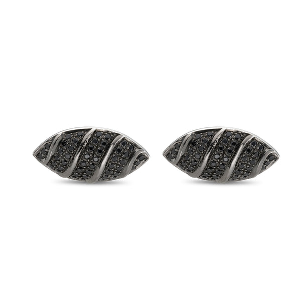deakin & francis Sterling Silver Black Spinel Cufflinks