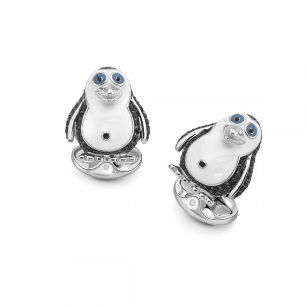 Deakin & Francis Sterling Silver Black Spinel Penguin Dress Set