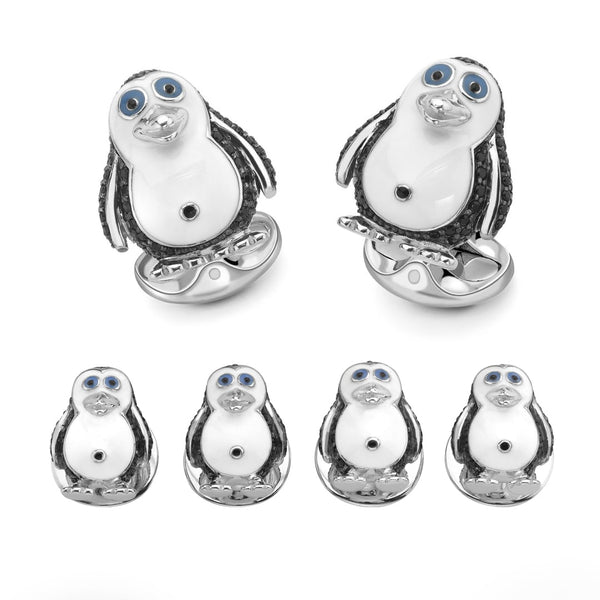 deakin & francis Sterling Silver Black Spinel Penguin Dress Set deakin & francis Sterling Silver Black Spinel Penguin Dress Set