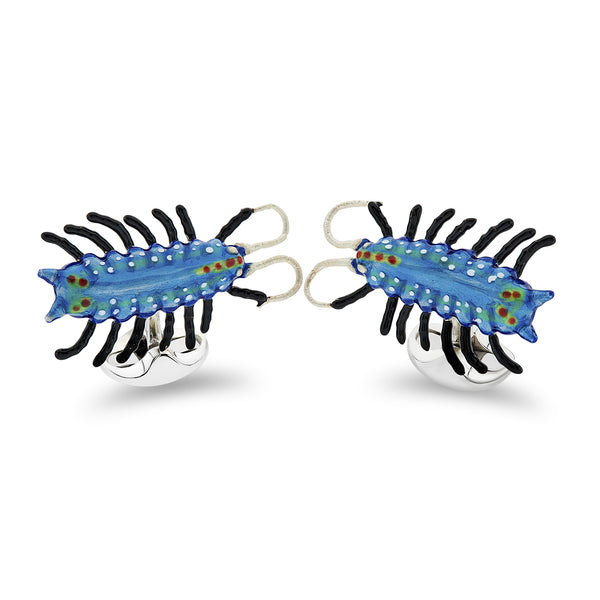 deakin & francis Sterling Silver Blue Centipede Cufflinks