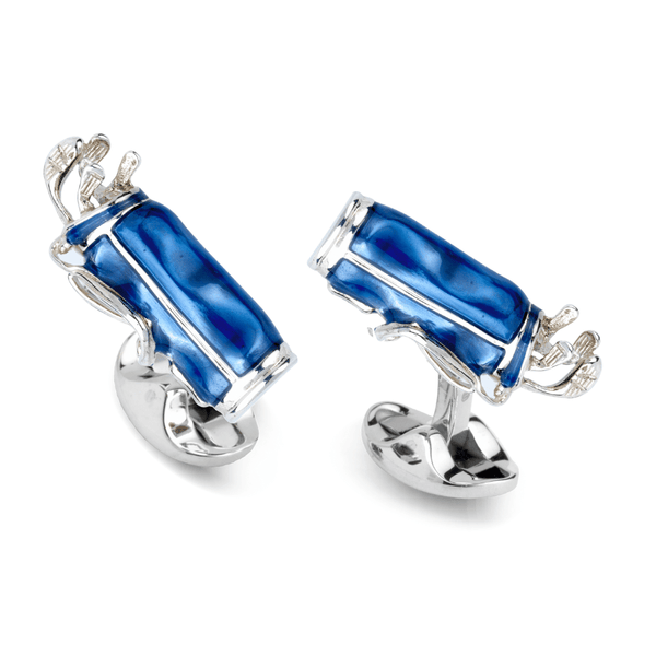 deakin & francis Sterling Silver Blue Golf Bag Cufflinks