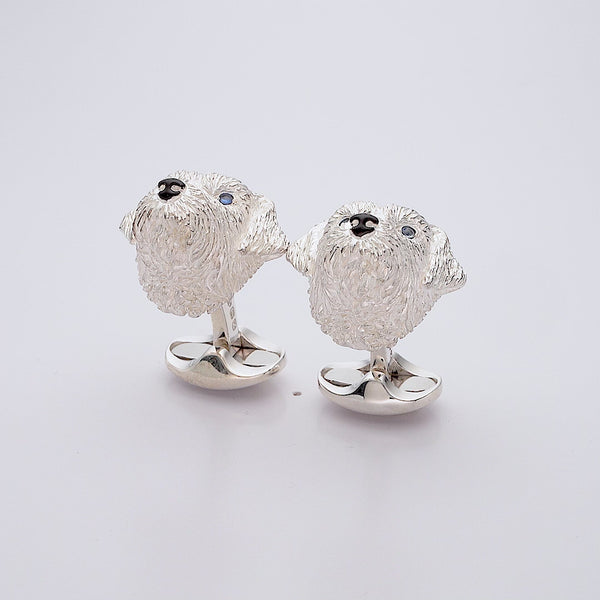 Deakin & Francis Sterling Silver Border Terrier Dog Cufflinks