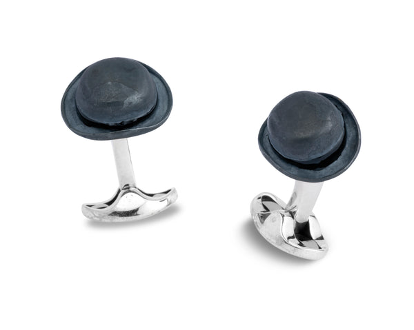 deakin & francis Sterling Silver Bowler Hat Cufflinks