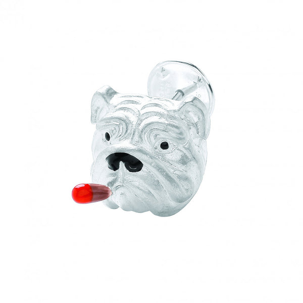 deakin & francis Sterling Silver Bulldog With Cigar Lapel Pin