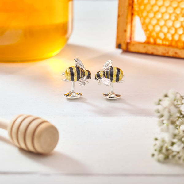 Deakin & Francis Sterling Silver Bumble Bee Cufflinks