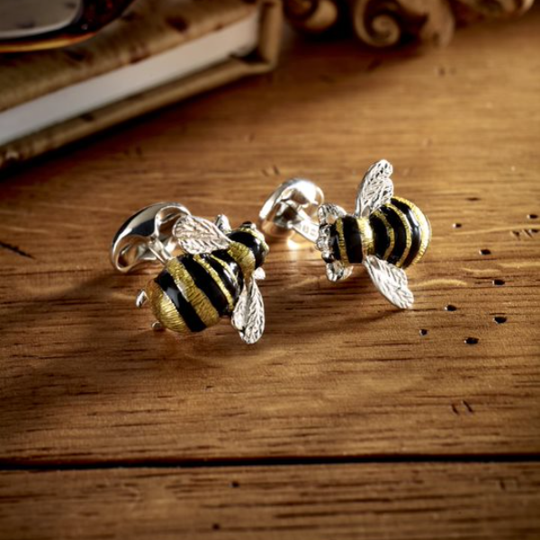 Deakin & Francis Sterling Silver Bumble Bee Cufflinks