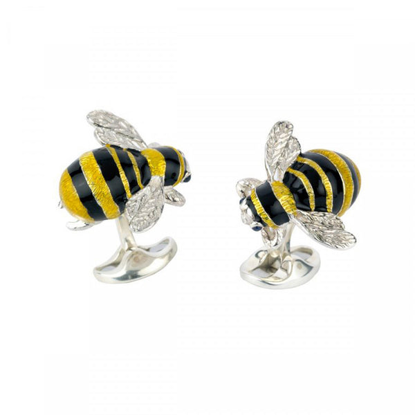deakin & francis Sterling Silver Bumble Bee Cufflinks