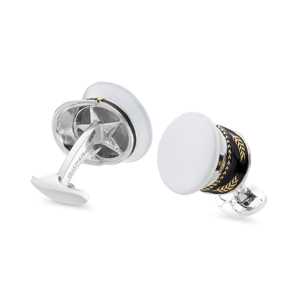 deakin & francis Sterling Silver Captain's Hat Cufflinks