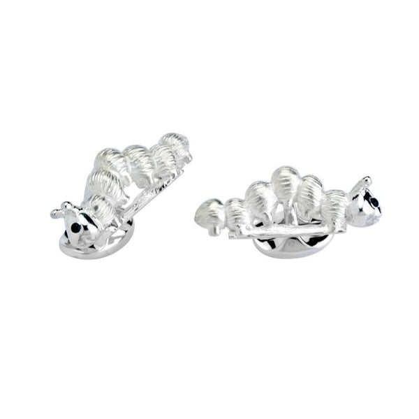 deakin & francis Sterling Silver Caterpillar Cufflinks