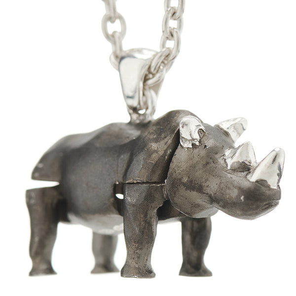 Deakin & Francis Sterling Silver Charging Rhino Pendant