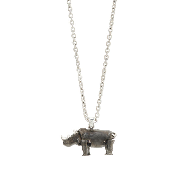 deakin & francis Sterling Silver Charging Rhino Pendant