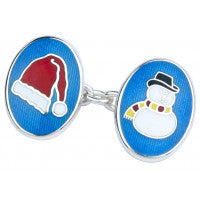 Deakin & Francis Sterling Silver Christmas Enamelled Cufflinks