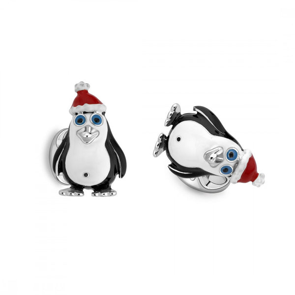 deakin & francis Sterling Silver Christmas Penguin Cufflinks