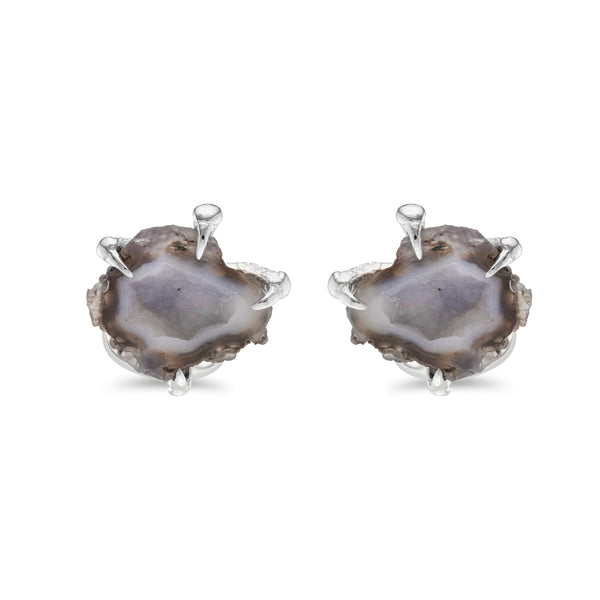 deakin & francis Sterling Silver Claw Cufflinks with Geode Centre