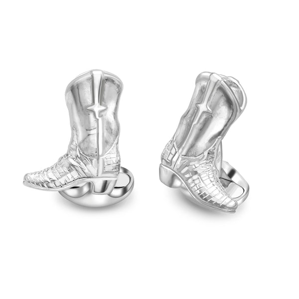 deakin & francis Sterling Silver Cowboy Boot Cufflinks