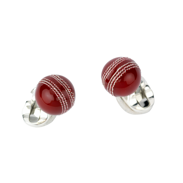 deakin & francis Sterling Silver Cricket Ball Cufflinks