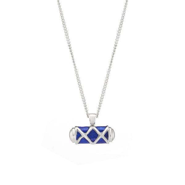 deakin & francis Sterling Silver Criss Cross Bar Enamel Royal Pendant