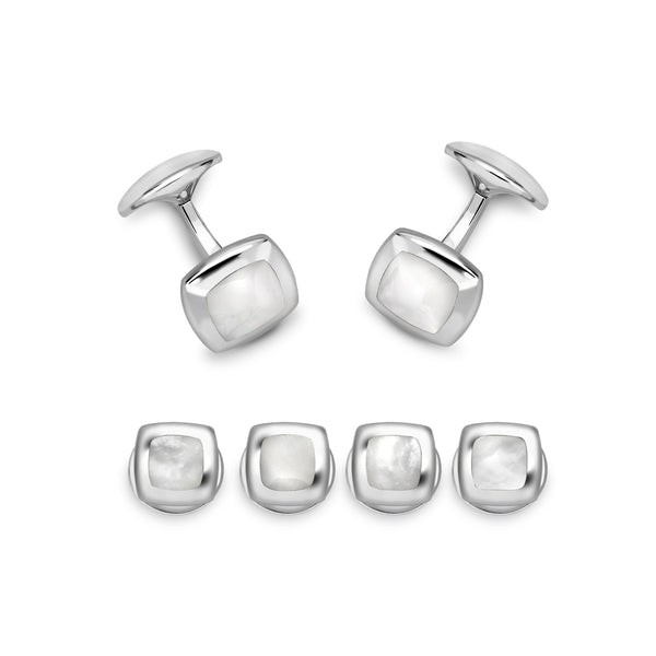 deakin & francis Sterling Silver Cushion Mother-Of-Pearl Dress Set