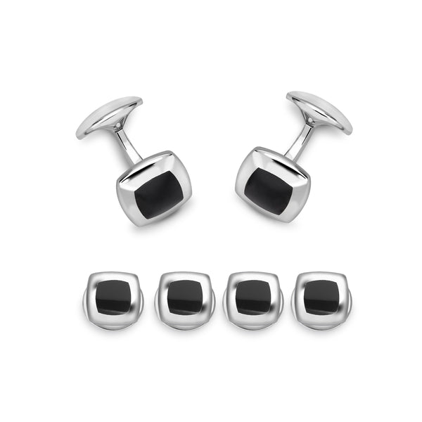 deakin & francis Sterling Silver Cushion Onyx Dress Set