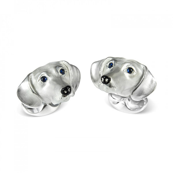 deakin & francis Sterling Silver Dachshund Dog Cufflinks