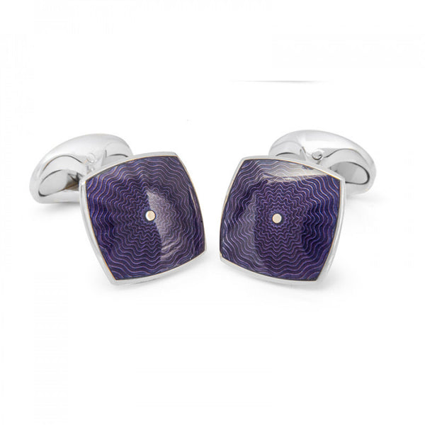 deakin & francis Sterling Silver Deep Purple Enamel Cufflinks