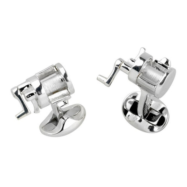 deakin & francis Sterling Silver Deep Sea Fishing Reel Cufflinks