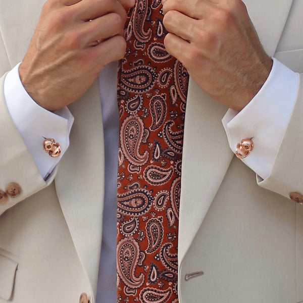 Deakin & Francis Sterling Silver Diving Helmet Cufflinks- Rose Gold Finish