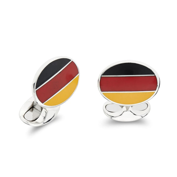 deakin & francis Sterling Silver Enamel German Flag Cufflinks