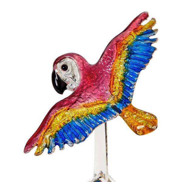 Deakin & Francis Sterling Silver Enamel Parrot Cufflinks