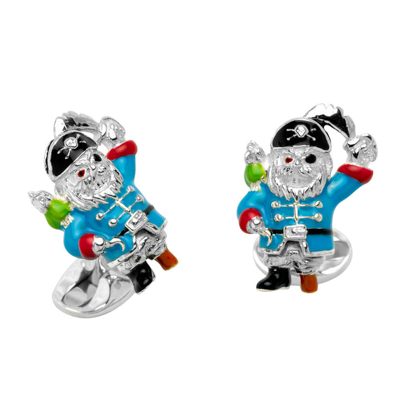 deakin & francis Sterling Silver Enamel Pirate Cufflinks