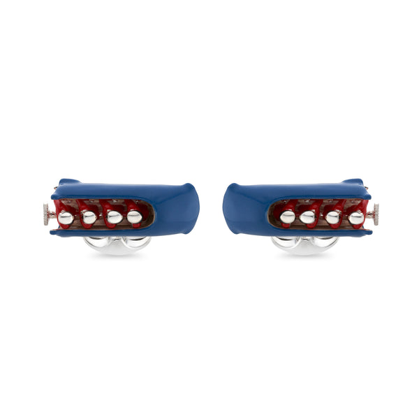 deakin & francis Sterling Silver Enamelled Bobsleigh Cufflinks