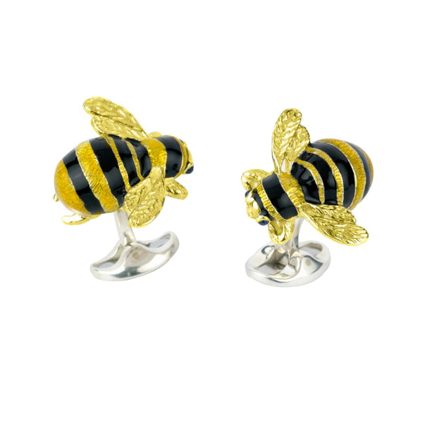 deakin & francis Sterling Silver Gold Plated Bumble Bee Cufflinks deakin & francis Sterling Silver Gold Plated Bumble Bee Cufflinks