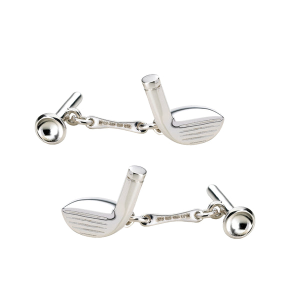deakin & francis Sterling Silver Golf Club & Tee Cufflinks