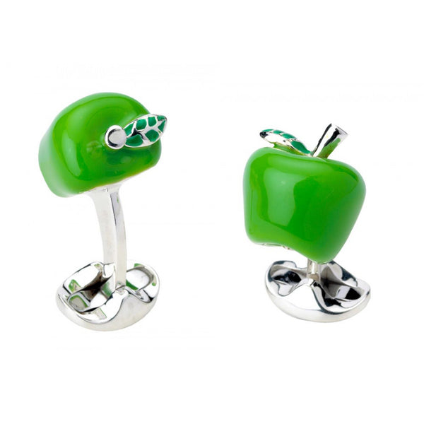 deakin & francis Sterling Silver Green Apple Cufflinks