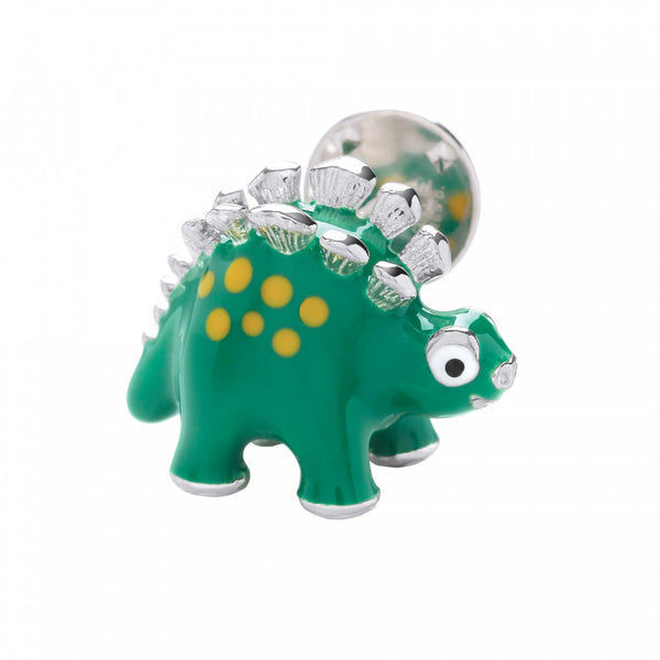 deakin & francis Sterling Silver Green Dinosaur Lapel Pin
